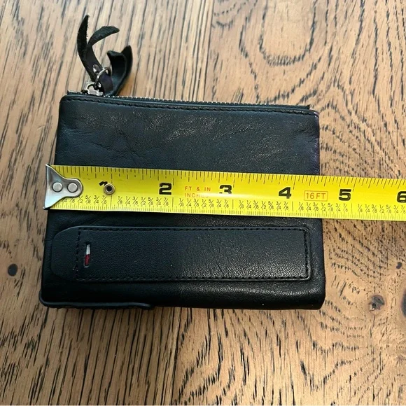 Black and Brown Unisex Pocket Wallet with zippers and compartments - Picture 9 of 10